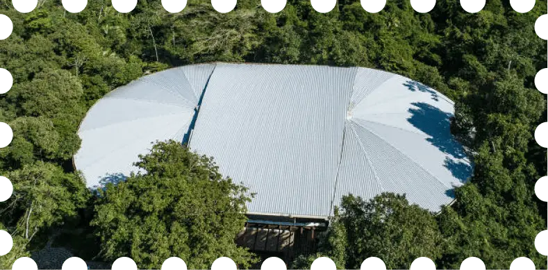 Espaço coberto com plantas para a programação do BrEx